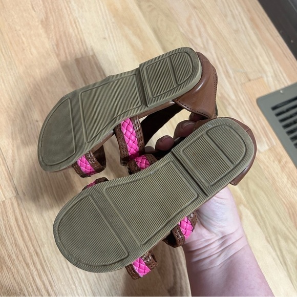 Old Navy Gladiator Sandals Sz 10 Brown Pink Open Toe Kids Toddler Girls - Picture 8 of 8